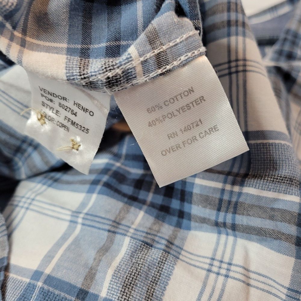 Field & Forest Plaid Button Down Mens XXL Blue Excellent Short Sleeve FFM5325 - Picture 2 of 6